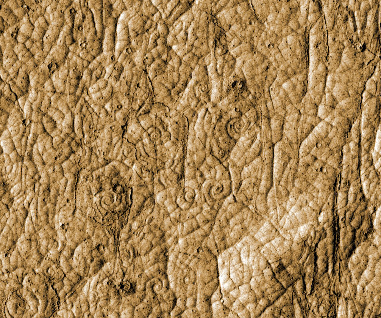 Ancient Mars Lava Spirals Reveal Volcanic Secrets of Red Planet